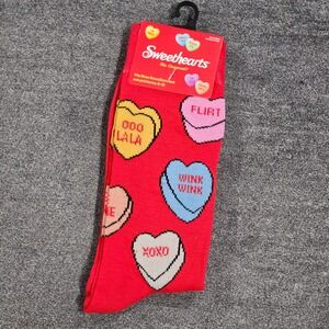 Sweethearts The Original Candy Hearts Crew Socks Women's 6-12 Red